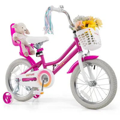 Hivvago Kids Bike 16 Inch With Training Wheels And 2 Brake System For 4-7 Years Old