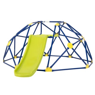 Hivvago Kids Climbing Dome With Slide And Fabric Cushion For Garden Yard-green In Multi