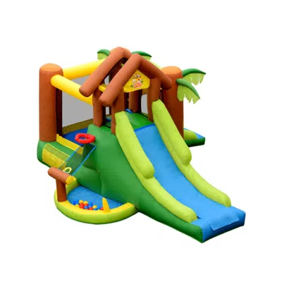 Hivvago Kids Inflatable Jungle Bounce House Castle With 735w Blower