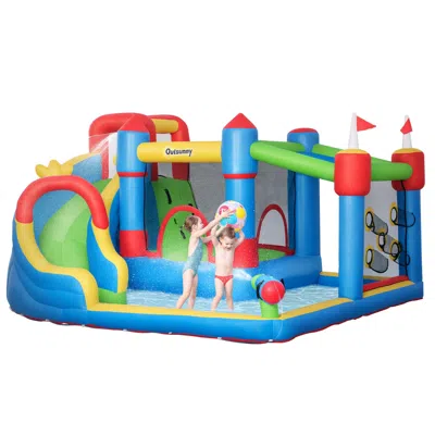 Hivvago Kids Inflatable Water Slide With Pool And Climber Playset