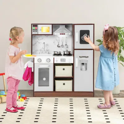 Hivvago Kids Modern Toy Kitchen Playset With Attractive Lights And Sounds-coffee