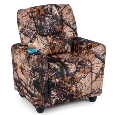 Hivvago Kids Recliner Chair Push Back Toddler Reclining Armchair With Cup Holder