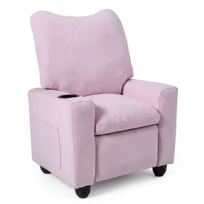 Hivvago Kids Recliner Toddler Single Sofa With Adjustable Footrest And Cup Holder