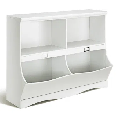 Hivvago Kids Storage Unit Baby Toy Organizer Children Bookshelf Bookcase-white
