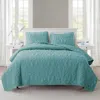 Hivvago King Coastal Beach Starfish Seashell Seahorse Aqua Blue Teal 3-piece Quilt Set In Blue