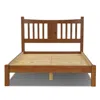 Hivvago King Farmhouse Style Solid Wood Platform Bed Frame With Headboard In Walnut In Brown