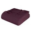 Hivvago King Plum Cotton Woven Chevron Blanket In Purple