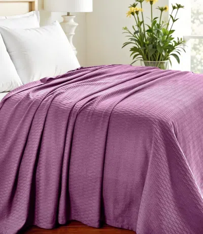 Hivvago King Purple Cotton Woven Geometric Blanket
