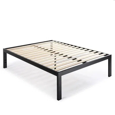 Hivvago King Size 18 Inch Easy Assemble Metal Platform Bed Frame Wooden Slats In Black