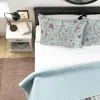 Hivvago King Size 3-piece Farmhouse Blue Teal Floral Vines Cotton Reversible Quilt Set In Multi