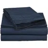 Hivvago King Size 4-piece Wrinkle-free Microfiber Sheet Set In Navy Blue In Blue