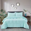 Hivvago King Size Aqua 3 Piece Microfiber Reversible Comforter Set In Blue