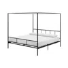 Hivvago King Size Black Metal Canopy Bed Frame With Headboard And Footboard In Black
