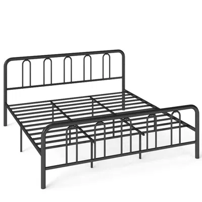 Hivvago King Size Metal Bed Frame With Headboard And Footboard