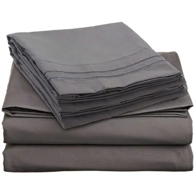 Hivvago King Size Microfiber Sheet Set In Charcoal Stone Gray