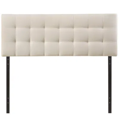 Hivvago King Size Off-white Ivory Fabric Button-tufted Upholstered Headboard In Neutral