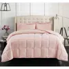 Hivvago King Size Pink 3 Piece Microfiber Reversible Comforter Set In Pink