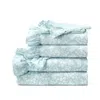 Hivvago King Size Polyester Blue Ruffle Floral 6 Piece Sheet Set In Blue