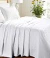 Hivvago King White Cotton Basketweave Geometric Blanket In White