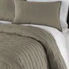 Hivvago King/cal King Modern Brick Stitch Microfiber Reversible 3 Piece Comforter Set In Taupe In Green