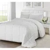 Hivvago King/cal King Traditional Microfiber Reversible 3 Piece Comforter Set In White In White