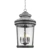 Hivvago Kingston 4-light Antique Lead Foyer Pendant With Curved Water Glass Panes In Gray