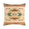 Hivvago Kip 18 Inch Throw Pillow, Geometric Southwest Motifs, Natural Brown Finish In Multi