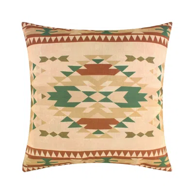 Hivvago Kip 18 Inch Throw Pillow, Geometric Southwest Motifs, Natural Brown Finish In Multi