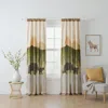 Hivvago Kip 2 Panels Curtain Set, Microfiber, Green And Beige Mountain Scenery In Multi