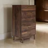 Hivvago Kip 50 Inch 5 Drawer Modern Tall Dresser Chest, Dark Brown, Gold Handles In Brown