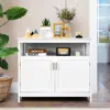 Hivvago Kitchen Buffet Server Sideboard Storage Cabinet With 2 Doors And Shelf-white