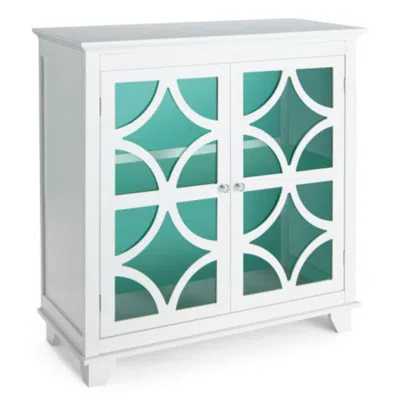 Hivvago Kitchen Buffet Sideboard With Glass Doors And Adjustable Shelf-green