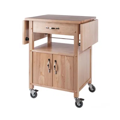 Hivvago Kitchen Cart Drop Leaf Natural In Neutral