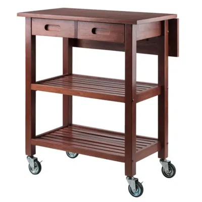 Hivvago Kitchen Cart Walnut In Brown