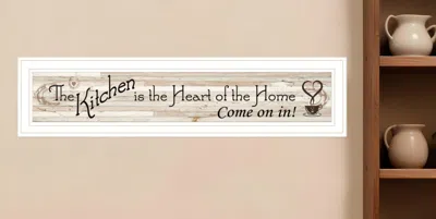Hivvago Kitchen Is The Heart Of The Home White Framed Print Kitchen Wall Art In Neutral