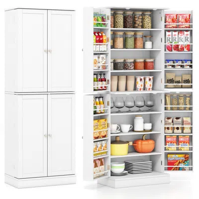 Hivvago Kitchen Pantry Cabinet 65.5 Inch Freestanding Tall Buffet Cupboard