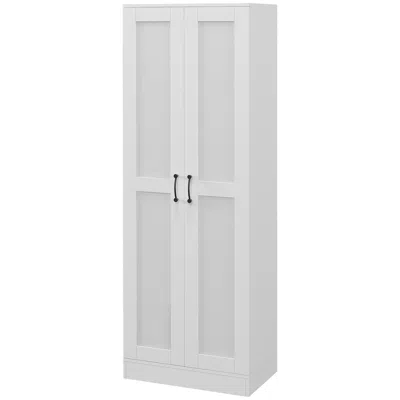 Hivvago Kitchen Storage Cabinet With Adjustable Shelves In White
