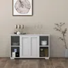 Hivvago Kitchen Storage Cupboard Cabinet With Sliding Door-antique White