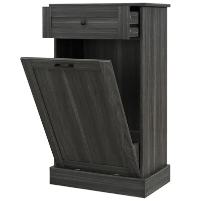 Hivvago Kitchen Trash And Recycling Cabinet With Drawer