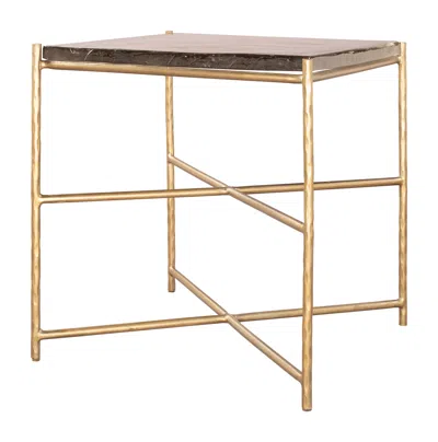 Hivvago Kove Side Table Gold In Brown