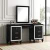 Hivvago Kya 64 Inch Vanity Dresser Table With 7 Drawers, Mirrored Trim, Glam Black In Black