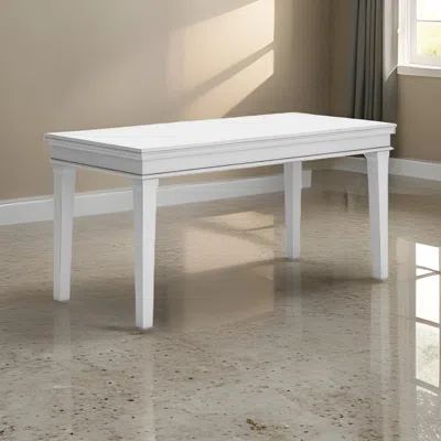 Hivvago Kyni 63 Inch Home Office Desk, Modern Rectangular White Pine Wood Finish
