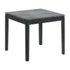 Hivvago Kyo 24 Inch End Table, Gray Faux Marble Top, Sandy Texturing, Black Legs