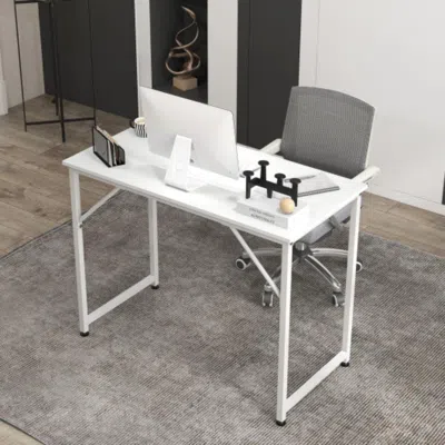 Hivvago L Shaped Computer Desk And Writing Workstation For Home And Office-white