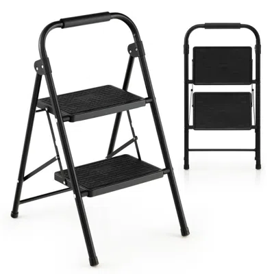Hivvago Ladder With Wide Anti-slip Pedal-2-step In Black