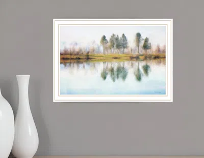 Hivvago Lake Reflections White Framed Print Wall Art