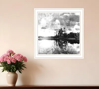 Hivvago Lakeside Pines White Framed Print Wall Art