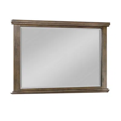 Hivvago Lan 40 X 47 Dresser Mirror, Tempered Glass, Rectangular, Rustic Taupe In Brown