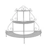 Hivvago Lara Plant Stand With 3 Tier Half Round Shelves, White Metal 40 Inch