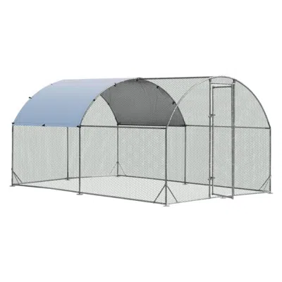 Hivvago Large Metal Chicken Coop Outdoor Galvanized Dome Cage With Cover In Burgundy